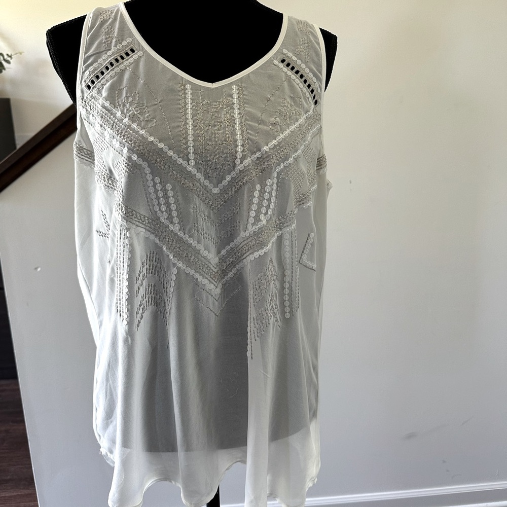 Women’s Maurice’s Sequined White Tank